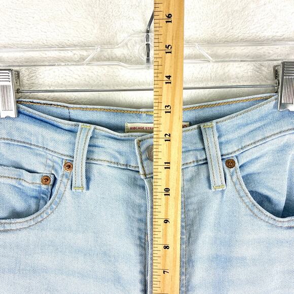 Levis Ribcage Straight Ankle Jeans Womens 30 Whiskered Baggy Grunge Button Fly - Picture 5 of 11